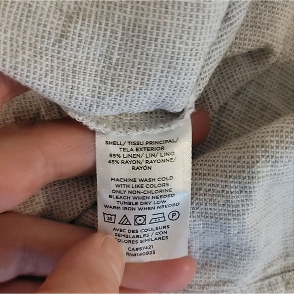 Loft Linen Blend Criss Cross Back Sleeveless Top Size 6 Petite - Picture 6 of 9